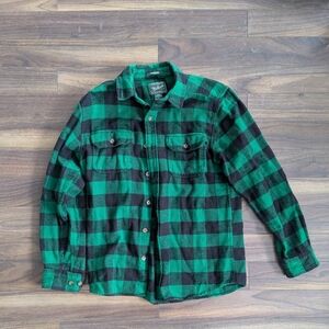 Woolrich Oxbow Bend Green and Black Checkered Shirt
